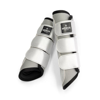 Neoprene & Mesh Horse Boots - Front - Oyster Grey - Mrs. Ros