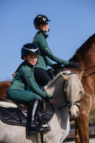 Mini Ros Softshell Rijbroek Green - Dark Forest