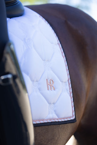CHARMER Dressage Saddle Pad - White - Rose