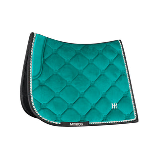 Dressage saddle pad in velvet fabric 