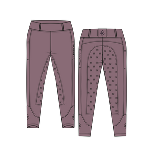Pink equestrian pants with pattern on a white background