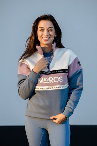 Colorful swater with Mr.Ross logo