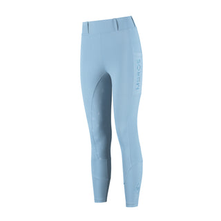 Light blue riding pants with Mrs. Ros branding.