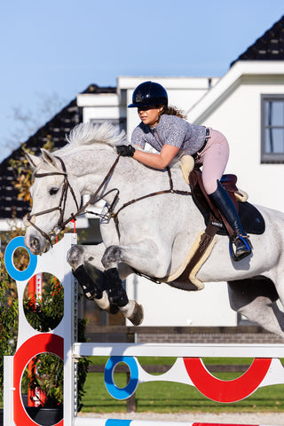Light pink riding breeches with Mr.Ros logo