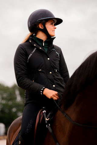 AVAILABLE FROM SEPTEMBER 12 - Hooded mid-season jacket Black & Green - Dark Forest
