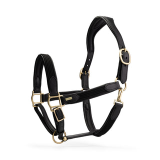 Black Deluxe Leather Halter - Mrs. Ros